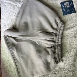 Gray Elastic Waist Shorts